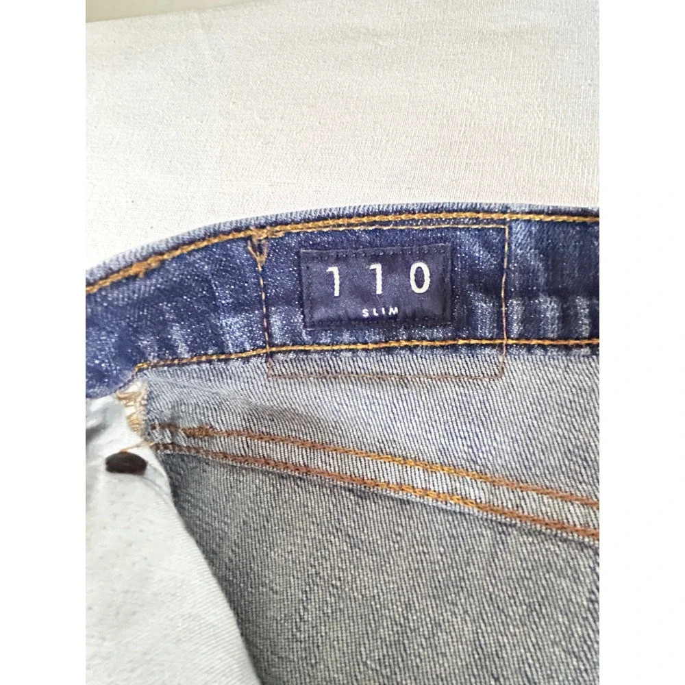 Lucky Brand 110‎ Slim Mens Blue Distressed Denim Jeans 31x30 Medium Wash